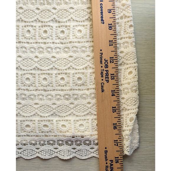 TOP/BLOUSE-COLDWATER CREEK-Cream-Lace Front-Short Sleeves-SIZE M (8-10) - Picture 8 of 10